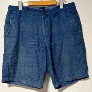 Club Monaco Maddox Fit Men’s Blue Linen-Blend Shorts Size 31 - Classic
